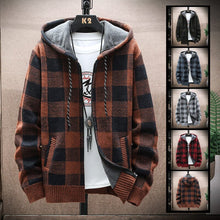 Load image into Gallery viewer, Check Printed Hooded Jacket
