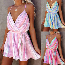 Load image into Gallery viewer, Rainbow Color Cami Mini Dress
