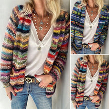 Load image into Gallery viewer, Women&#39;s Rainbow Striped Cardigan
