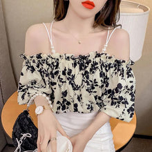 Load image into Gallery viewer, Fairy-like Floral Strapless Shirt

