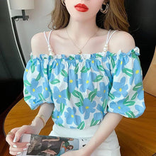 Load image into Gallery viewer, Fairy-like Floral Strapless Shirt

