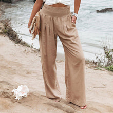 Load image into Gallery viewer, Fresh Air Linen Blend Pocketed Smocked Pants
