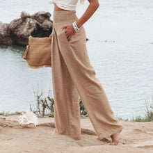 Load image into Gallery viewer, Fresh Air Linen Blend Pocketed Smocked Pants
