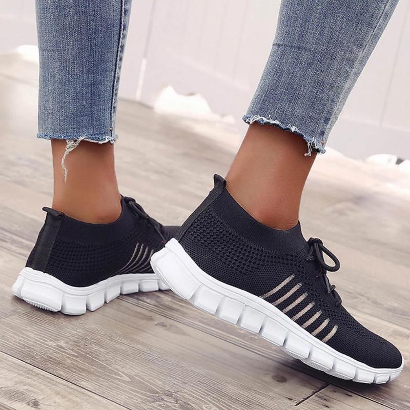 Women Walking Mesh Lace Up Casual Breathable Sneakers
