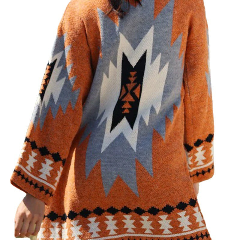 Halloween Multi-color Patterned Knit Cardigan