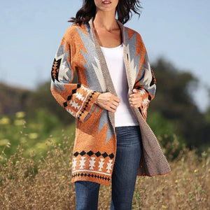 Halloween Multi-color Patterned Knit Cardigan