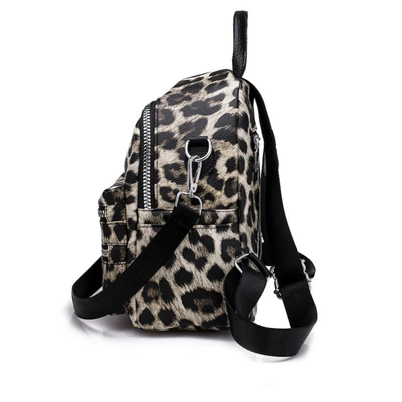 Women Leopard Pattern Backpack Bag