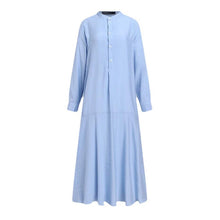 Load image into Gallery viewer, Leisure Button Cuffs Cotton Dress
