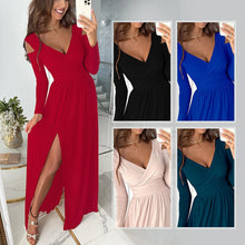 Load image into Gallery viewer, Long Sleeve V-Neck Dress
