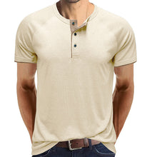 Load image into Gallery viewer, Men Henley Collar Summer T-shirt
