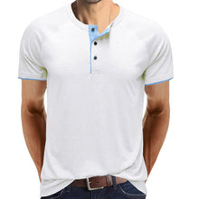 Load image into Gallery viewer, Men Henley Collar Summer T-shirt
