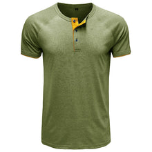 Load image into Gallery viewer, Men Henley Collar Summer T-shirt
