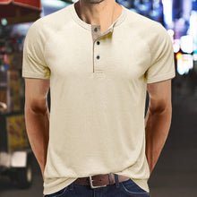 Load image into Gallery viewer, Men Henley Collar Summer T-shirt
