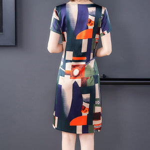 Mid-long Elegant Slimming Short Sleeve Stylish Dress