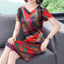 Load image into Gallery viewer, Mid-long Elegant Slimming Short Sleeve Stylish Dress
