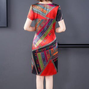Mid-long Elegant Slimming Short Sleeve Stylish Dress