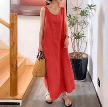 Load image into Gallery viewer, Tank Top Cotton and Linen Dress
