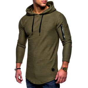 Men'S Casual Hooded Solid Color Zipper Sweatshirts