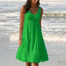 Load image into Gallery viewer, Paneled Solid Sleeveless Beach Midi Dress
