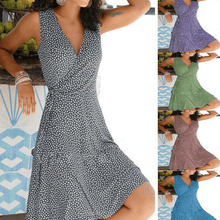 Load image into Gallery viewer, Print Sleeveless A-line Knee Length Vacation Dresses
