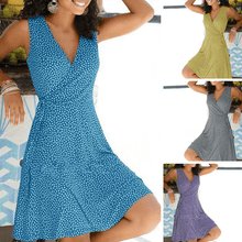 Load image into Gallery viewer, Print Sleeveless A-line Knee Length Vacation Dresses
