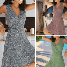 Load image into Gallery viewer, Print Sleeveless A-line Knee Length Vacation Dresses
