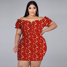 Load image into Gallery viewer, Sexy Off-the-Shoulder Plus Size Dress
