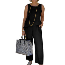 Load image into Gallery viewer, Sleeveless Top Nine-Point Wide-Leg Pants Two-Piece Set
