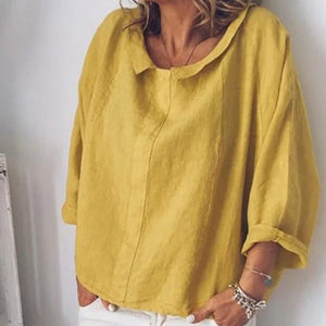 Solid Color Collar Pullover Shirt