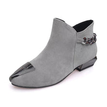 Load image into Gallery viewer, Women Med Square Heel Metal Decoration Ankle Boots
