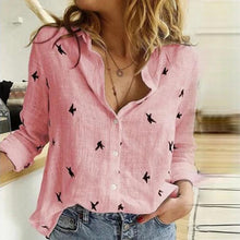 Load image into Gallery viewer, Women Floral Print Sexy Turn-down Collar Button Blouse
