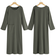 Load image into Gallery viewer, Vintage Cotton Linen Long Sleeve Dress
