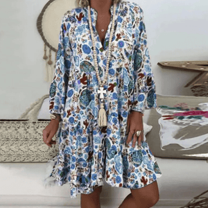 Women's  Floral Print V Neck Dress