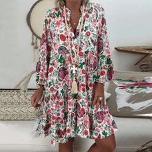 Load image into Gallery viewer, Women&#39;s  Floral Print V Neck Dress
