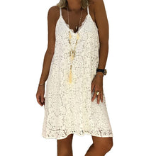 Load image into Gallery viewer, Women&#39;s Summer Plain Sleeveless V-neck Sling Lace Loose Dress
