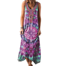 Load image into Gallery viewer, Women&#39;s Tie-dye Loose Print Sleeveless Dress
