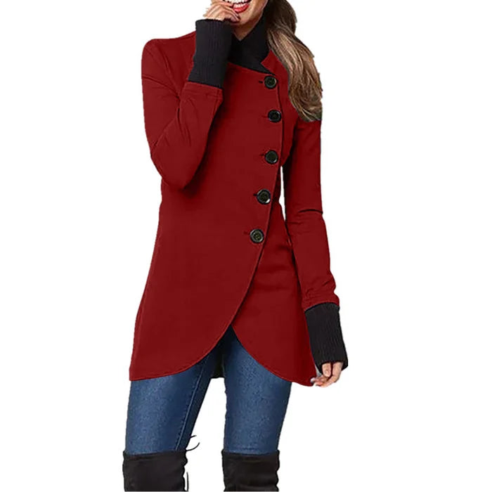 Slant-open Wind-blocking Button Jacket