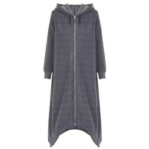 Unisex Long Sleeve Hooded Long Coat