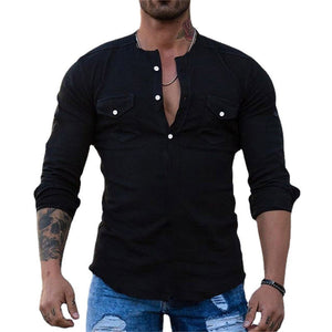 Solid Color Slim Fit Long Sleeve T-Shirt