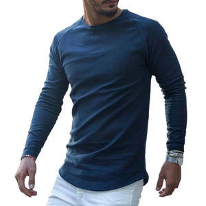 Round Neck Long Sleeve Slim Fit Solid Knit Sweater