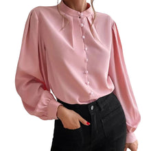Load image into Gallery viewer, Button Up Stand Collar Long Sleeve Shirt
