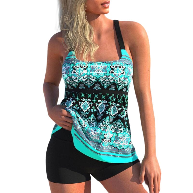 Two-piece Swimsuit with a Boxer Print