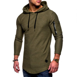 Men'S Casual Hooded Solid Color Zipper Sweatshirts