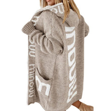 Load image into Gallery viewer, Loose Long Cardigan With Letter Print
