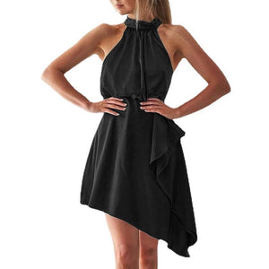 Irregular Halter Neck Dress