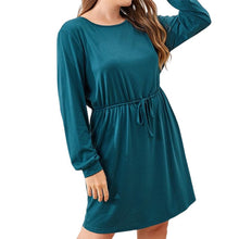 Load image into Gallery viewer, Crew Neck Drawstring Dress
