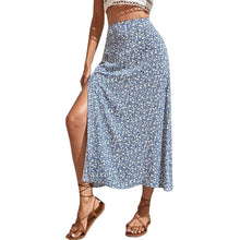 Load image into Gallery viewer, Women&#39;s Floral Print Side Slit Midi Long Boho Skirt
