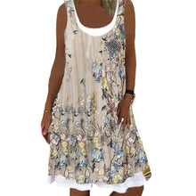 Load image into Gallery viewer, Printed Sleeveless Crewneck Dress
