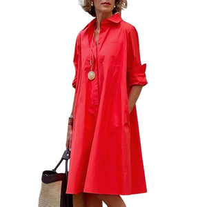Loose Shirt Dress With Pockets