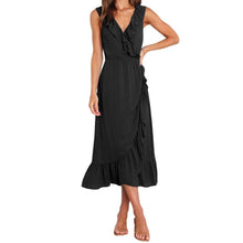 Load image into Gallery viewer, V Neck Ruffle Sleeveless Dress
